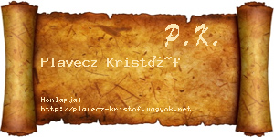 Plavecz Kristóf névjegykártya
