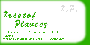 kristof plavecz business card